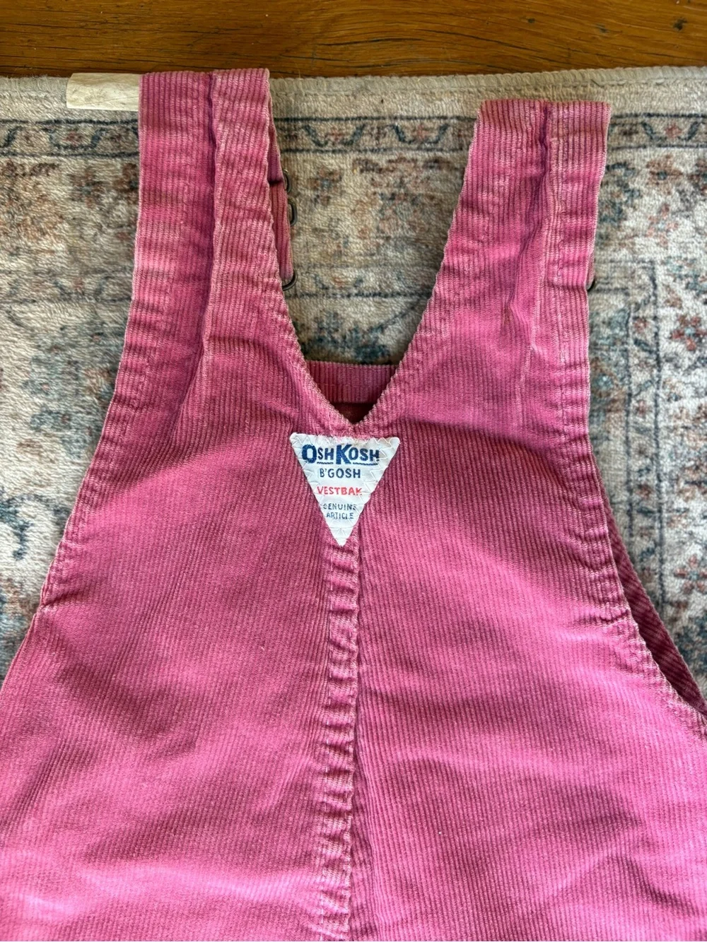 Vintage Girls Pink Corduroy Overall Dress Size 4T